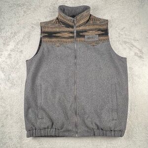 Cinch Vest Mens Medium Gray Wool Concealed Carry Aztec Full Zip Tactical Mock